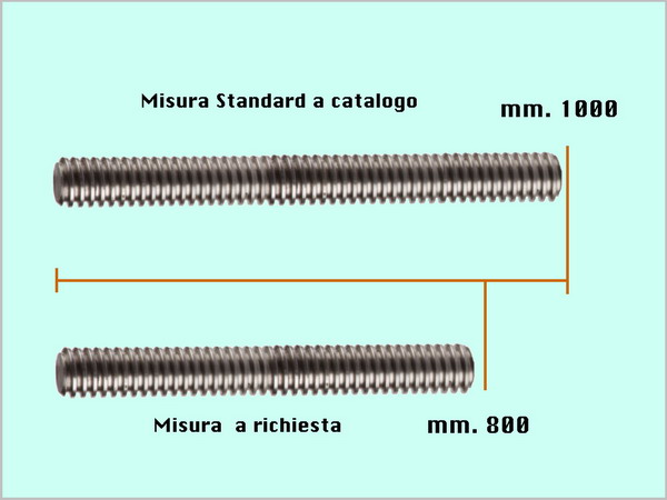 vite trapezia tagliata a misura